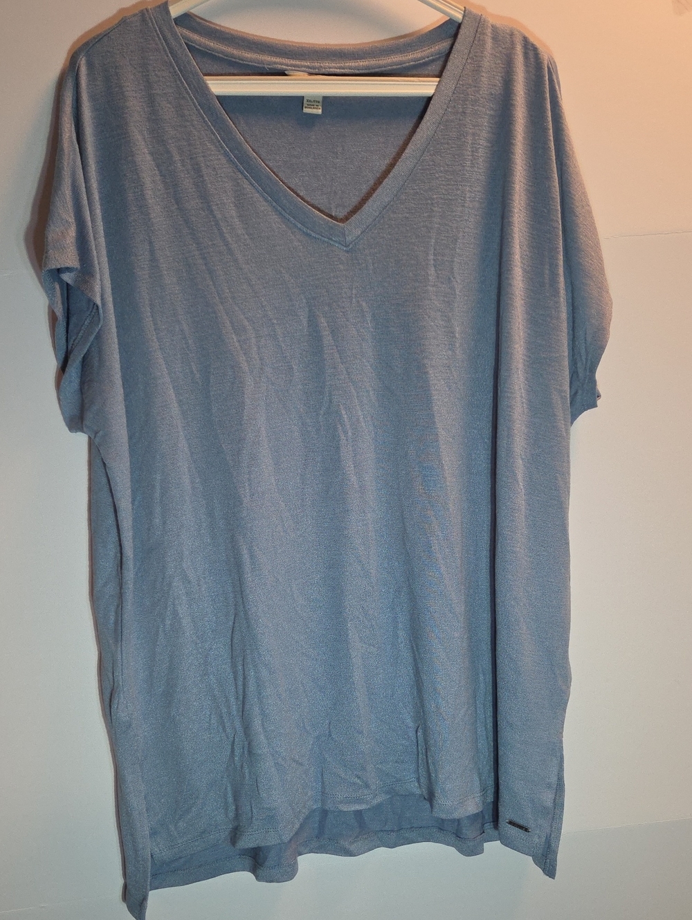 Light Blue V-Neck Women’s Top